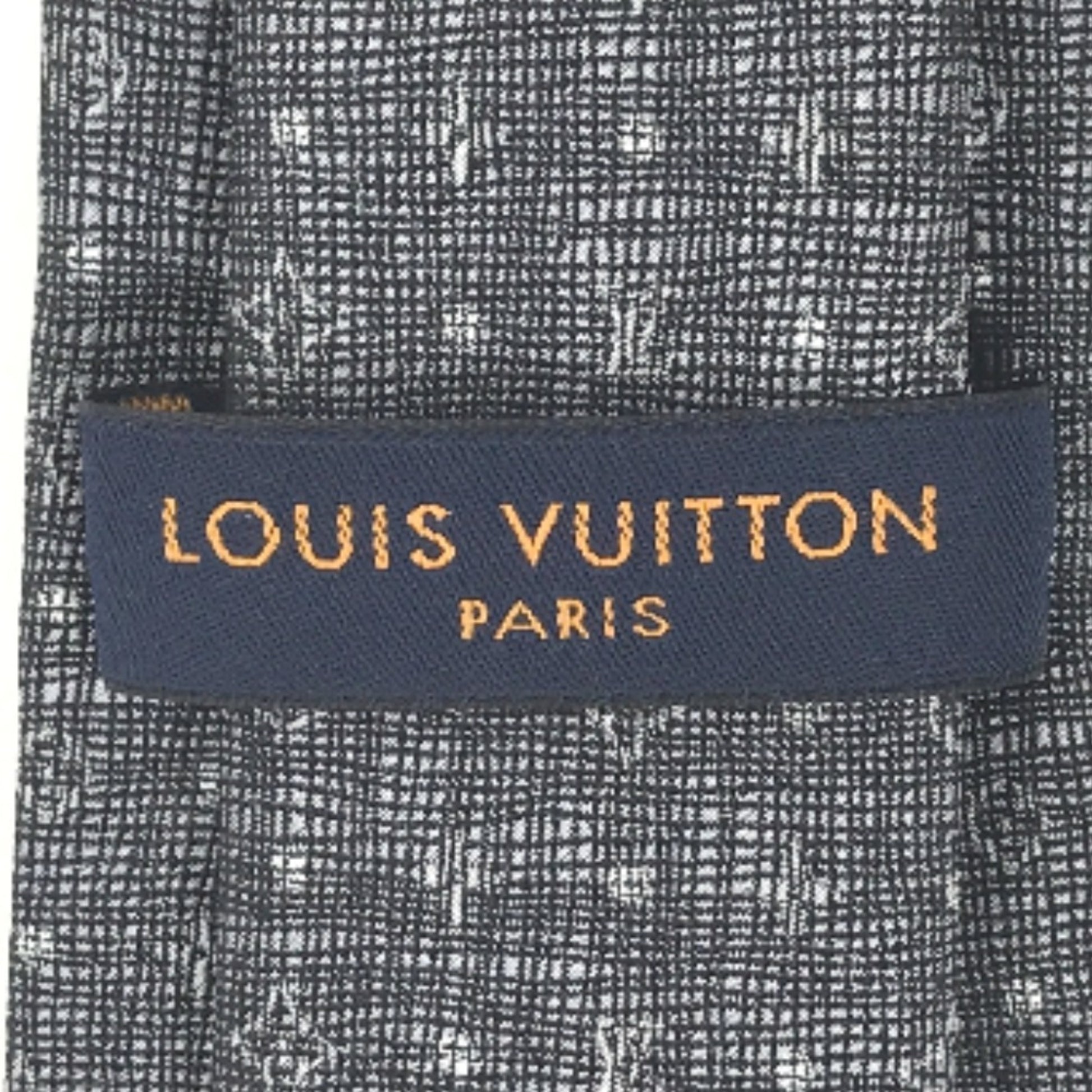 Authenticated Used Louis Vuitton tie LV Cravat MR0199 silk 100% gray men's  LOUIS VUITTON 