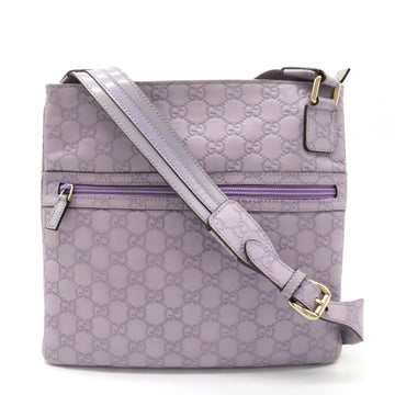 GUCCI sima Shoulder Bag Leather Light Purple 264217