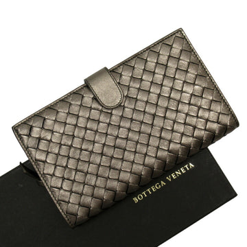 Bottega Veneta Bi-Fold Wallet Intrecciato Bronze Leather