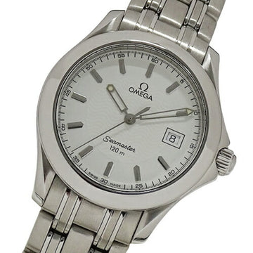 OMEGA Seamaster 2511.21 Watch Men's 120m Date Quartz Stainless Steel SS Silver White Polished