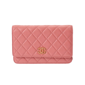 CHANEL Matelasse Chain Pink Women's Lambskin Shoulder Bag