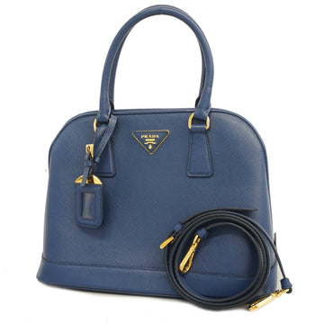 Prada Saffiano 2WAY Bag Women's Leather Handbag,Shoulder Bag Blue