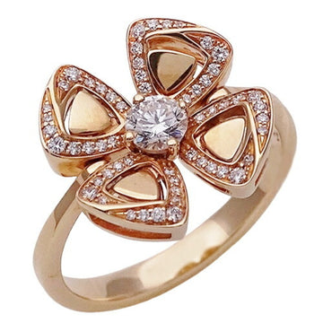 BVLGARI Ring Women's Diamond 750PG Pink Gold Fiorever #52 Approx. 11.5 Flower