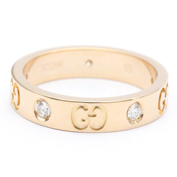 Polished GUCCI Icon Ring Diamond #10 US 5 18K Pink Gold BF559222