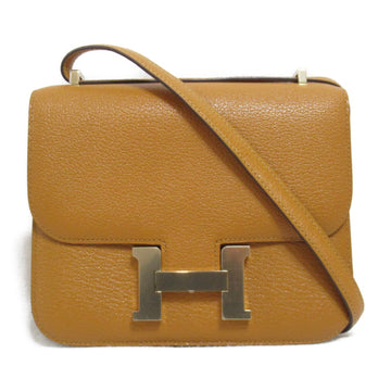 HERMES Constance 3 Mini Shoulder Bag Brown leather