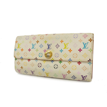 LOUIS VUITTONAuth  Monogram Multicolore Portofeuil Sara M93532 Blanc