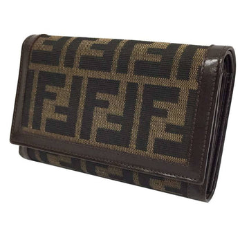 Fendi Zucca pattern FF brown x black wallet