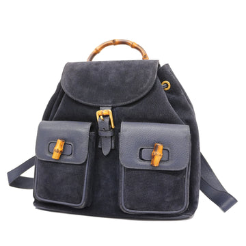 GUCCIAuth  Bamboo Rucksack 003 2058 0016 Women's Leather,Suede Backpack Navy