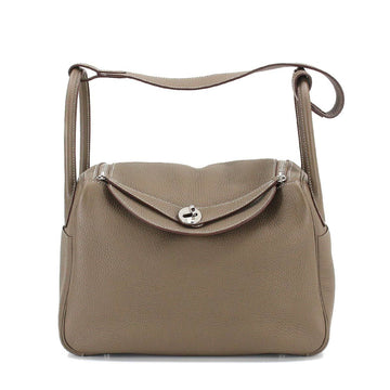 HERMES Lindy 30 2way hand shoulder bag Taurillon Clemence Etoupe Y stamp