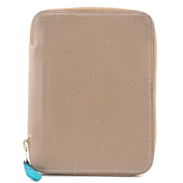 HERMES Agenda Zip Silk-in Notebook Cover Brown Unisex