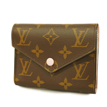 LOUIS VUITTON Trifold Wallet Monogram Portefeuille Victorine M62360 Rose Valerine Women's