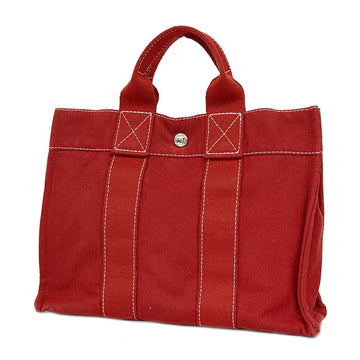 HERMES Tote Bag Fool To PM Canvas Red Ladies