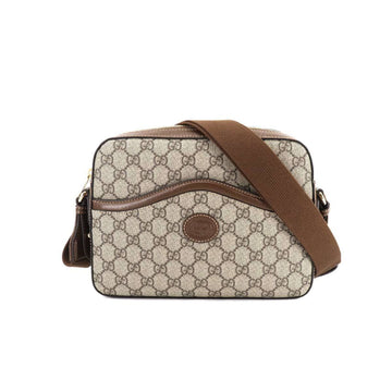 GUCCI Interlocking G GG Supreme Messenger Shoulder Bag Leather Beige Brown 675891