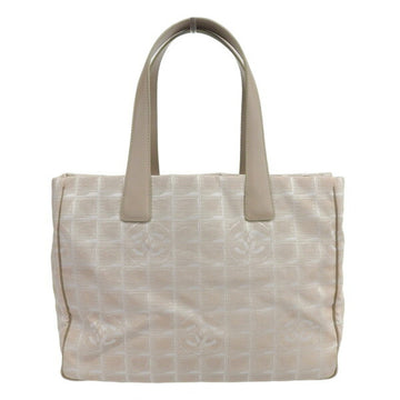 Chanel New Line Coco Mark Canvas Tote Bag Pink Beige