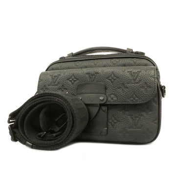LOUIS VUITTONAuth  Taurillon S Rock Messenger M58489 Handbag,Shoulder Bag Noir