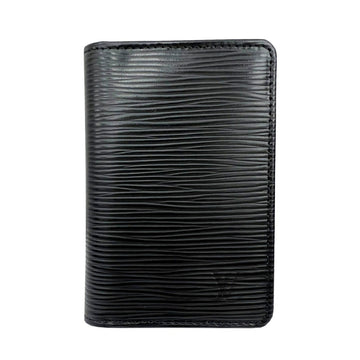 LOUIS VUITTON Organizer de Poche M63582 MI3143 Epi Black Card Case Business Holder Men's Women's