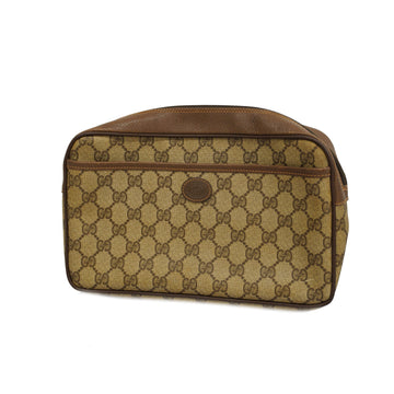 GUCCIAuth  Clutch Bag 89.01.044 Women's GG Supreme Clutch Bag Beige,Brown