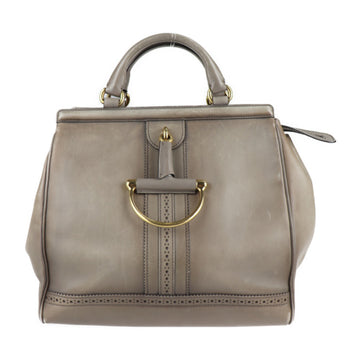 GUCCI Horsebit Handbag 296900 Leather Gray Tote Bag