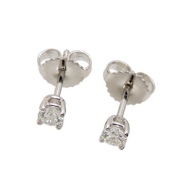 TIFFANY Solitaire Diamond Stud Ladies Earrings Pt950 Platinum