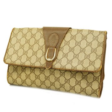 GUCCIAuth  Clutch Bag 94 02 050 Women's GG Supreme Beige,Brown