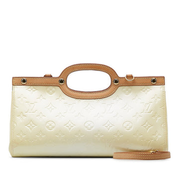 LOUIS VUITTON Monogram Vernis Roxbury Drive Handbag Shoulder Bag 2WAY M91374 Perle White Patent Leather Ladies