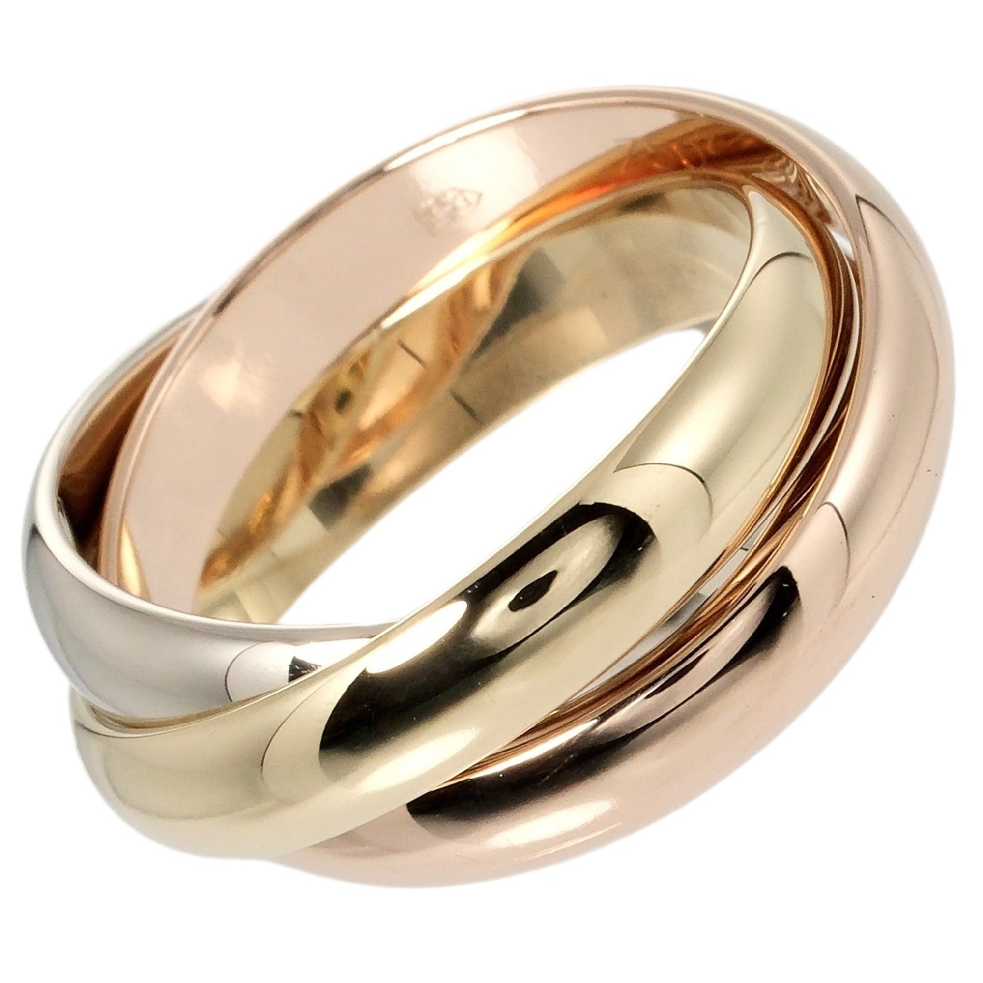 CARTIER Trinity No. 12 Ring 11.19g K18 Gold YG PG WG