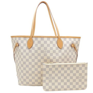 LOUIS VUITTON Damier Azur Neverfull MM N41361 Tote Bag White 250753