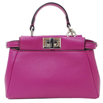 FENDI Bag Ladies Peekaboo Shoulder Leather Micro Purple 8M0355