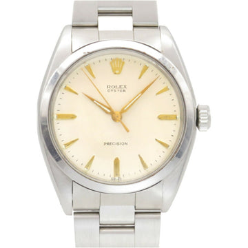 ROLEX Precision 6426 Manual winding watch SS beige dial 0026 Men's