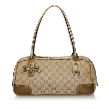 Gucci GG canvas princey sherry line handbag 161720 beige gold leather ladies GUCCI