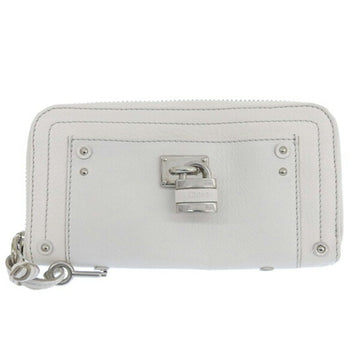 CHLOE  Leather Paddington Round Long Wallet 7EPM02 White