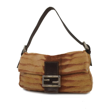 Fendi Handbag Harako Brown Silver metal