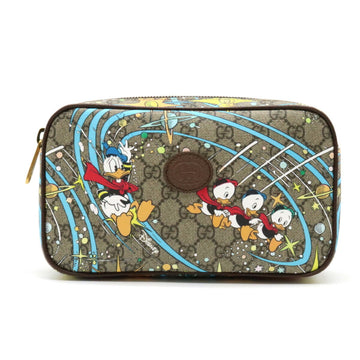 GUCCI GG Supreme Disney Collaboration Donald Duck Belt Bag Waist Body Clutch PVC Beige 602695