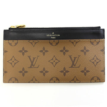 LOUIS VUITTON Purse Long Wallet Monogram Reverse Canvas M80390 Light Brown Black