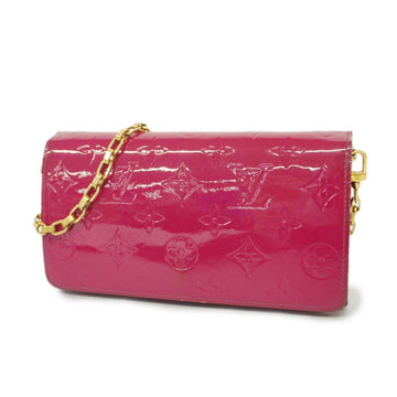 LOUIS VUITTON Shoulder Wallet Vernis Portefeuille Sara Chain M90087 Rose Andean Women's