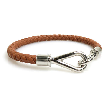 HERMES Bracelet Jumbo H Leather/Metal Brown Ladies