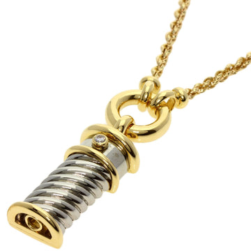 HERMES Diamond Necklace K18 Yellow Gold/SS Women's