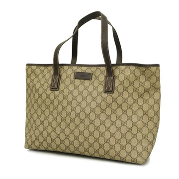 GUCCI tote bag GG Supreme 211187 brown beige silver hardware ladies