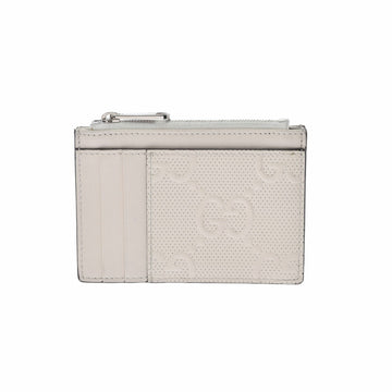 Gucci GG embossed ivory 657570 unisex calf coin case