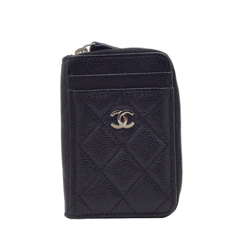 CHANEL Timeless Classic Card Case AP1650 Caviar Skin Black Silver Metal Fittings Grained Calf Multi Men's Women's Unisex