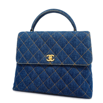 CHANELAuth  Matelasse Women's Denim Handbag Blue