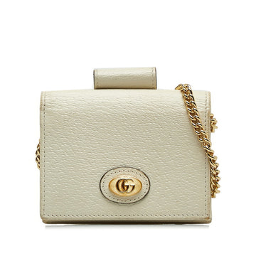 GUCCI GG Marmont Chain Wallet Bifold 617195 Ivory Leather Women's