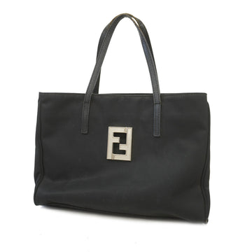 Fendi handbag nylon black silver metal