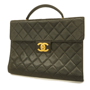 CHANELAuth  Matelasse Briefcase Women's Caviar Leather Black