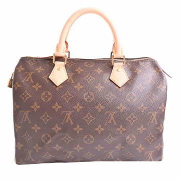 Louis Vuitton Monogram Speedy 30 Handbag Brown PVC Leather