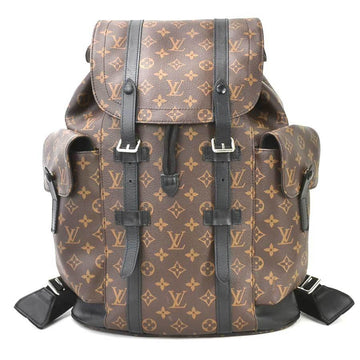 Louis Vuitton Rucksack Backpack Monogram Macassar Christopher PM Canvas Brown/Black Men's M43735