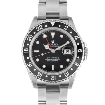 ROLEX GMT Master II 16710 F No. Black Bezel SS Men's Automatic Watch Dial