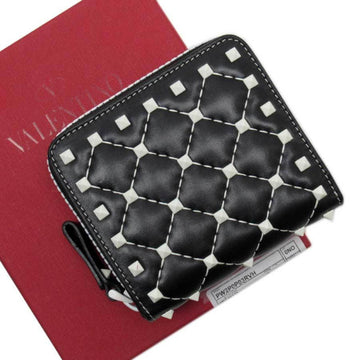 VALENTINO GARAVANI Bi-fold wallet Black White Leather Plastic