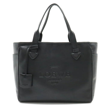 LOEWE Heritage Small Tote Handbag Bag Leather Black 377.79.751