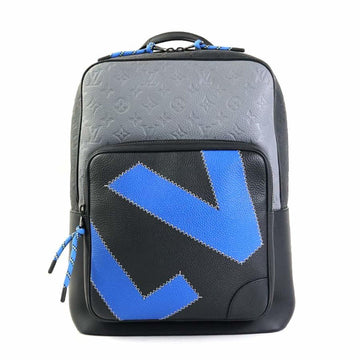 LOUIS VUITTON Rucksack Day Break Dean Backpack/Taurillon Leather Black x Blue Men's M59924